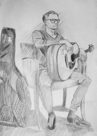 Man with a Guitar Drawing